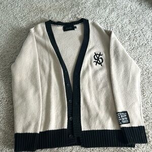 KSUBI tan and black wool cardigan medium
